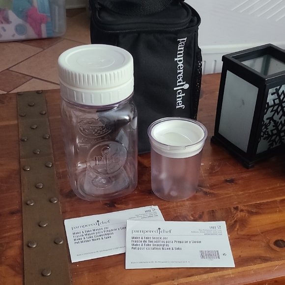 Pampered Chef Other - Pampered Chef Make & Take Mason Jar w/ Snack Jar And Bag